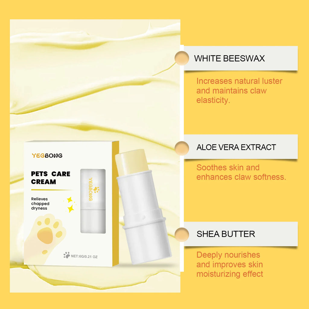 Pet Paw Balm Stick Gentle Moisturizing Nourishing Care Vet Recommended for Dogs Cats Dry Cracked Pads All Seasons